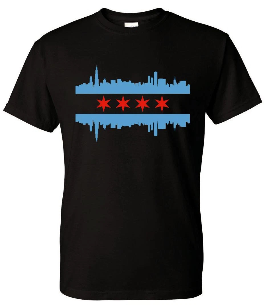 Custom T-Shirt - Chicago Flag Skyline