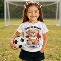 Personalised England Football Teddy Kids Shirt | Custom Name Soccer Tee