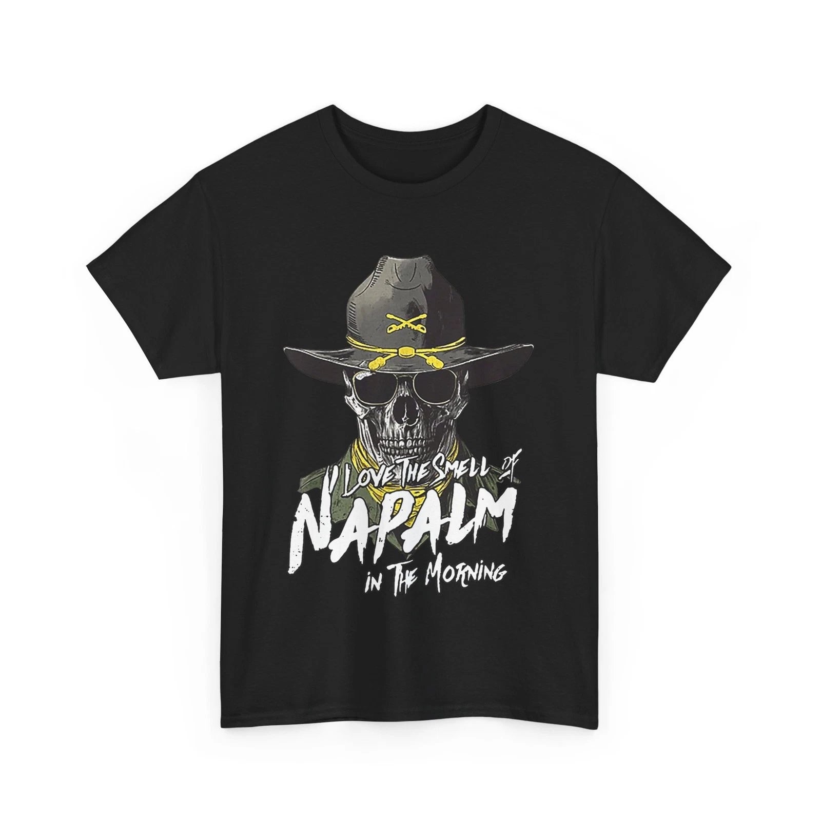 Skull I Love The Smell Of Napalm In The Morning Funny T-shirt
