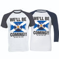 We'll Be Coming, USA 2026, No Scotland No Party Football Baseball T-Shirt (SC-6)