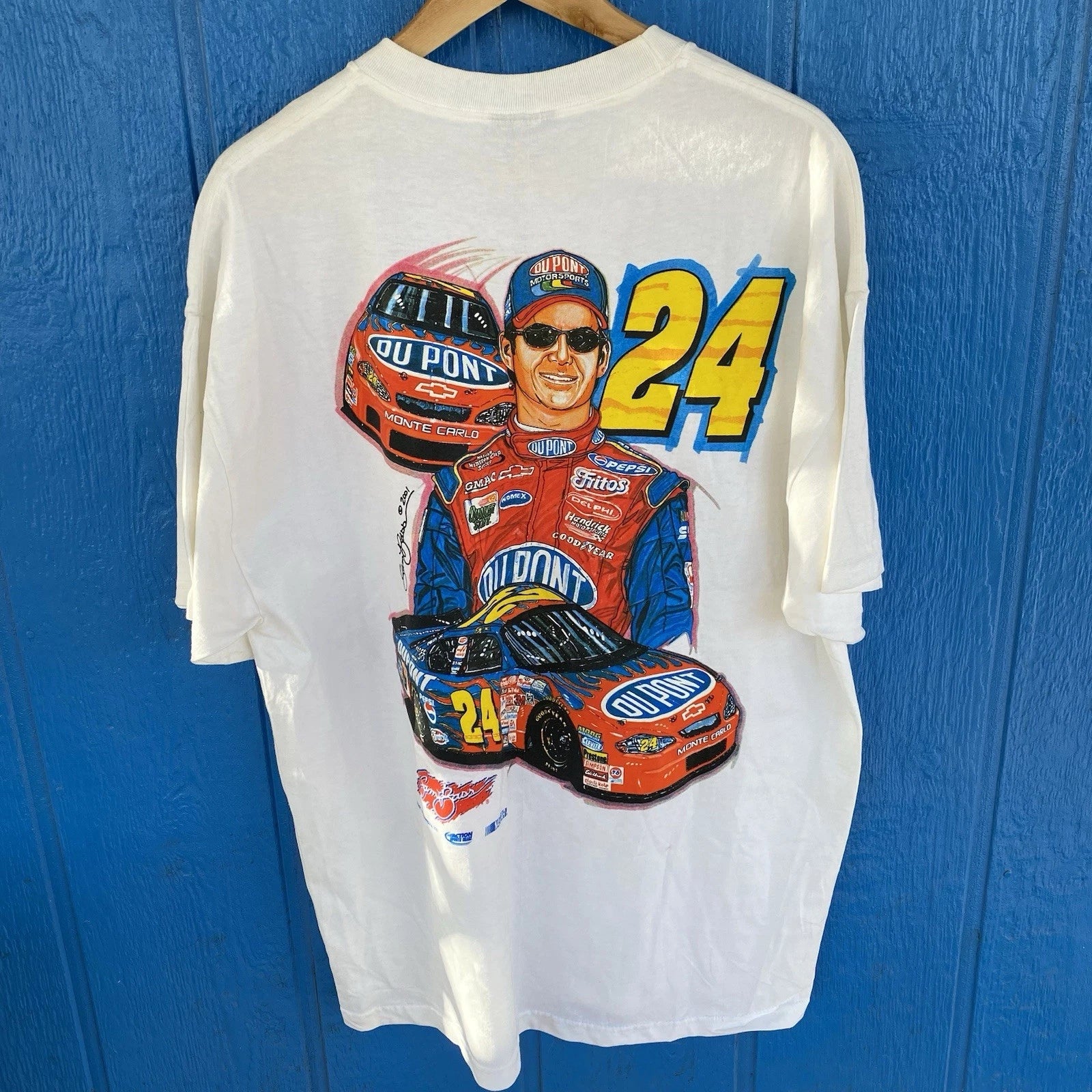 Vintage Nascar Jeff Gordon 2001 T-Shirt Size L NWOT NOS #24 Y2K Read