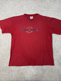 Vintage Adidas Red Soccer Graphic Tee Front Back Hit T-Shirt Size L