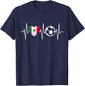 Mexico Soccer Shirt Funny Soccer Fan Heartbeat Mexican Unisex T-Shirt