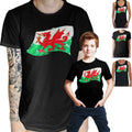 Wales Flag T Shirt - Welsh European Football Soccer Rugby Euros