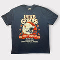 Luke Combs Scott Stadium 2026 Concert T-Shirt Navy Blue XL UVA Football Helmet