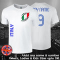 Italy Football Fan T-shirt Personalised Mens Ladies Kids Euros World Cup