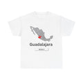 Guadalajara Mexico Map Graphic T-Shirt City Pride Soccer Fan Unisex Tee
