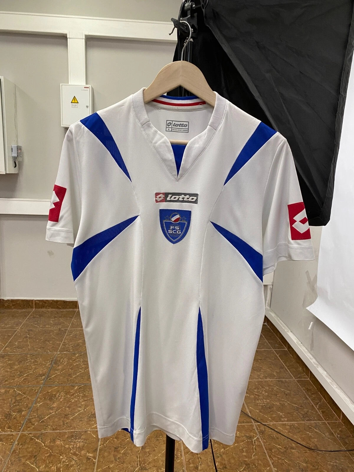 Vintage 2006 Yugoslavia Lotto Jersey Soccer T-Shirt Rare Y2K size M color white