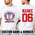 Personalised England 2026 T-Shirt Custom Name Number Football Tournament Tee Top