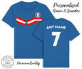 France Strip T-Shirt 2026 Personalised Name & No Adults Kids Baby,Football Euro