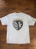 MLS Mens Size XL light blue Tee shirt KANSAS CITY SPORTING ANTIGUA 100% cotton