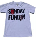 Sunday Funday Men's Size M T-Shirt Fathers Day Football Beer Pong Graphic White