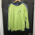 Vintage Adidas XL Jersey Lime Green - tiny snags see pics Soccer Retro Futbol