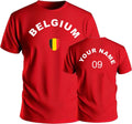 Personalise Belgium Football T-Shirt Soccer Fans billyncat22