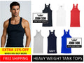 Men's Tank Top Square Cut G-unit Rib A-Shirts Muscle Heavy Weight [ JOHN SON ]