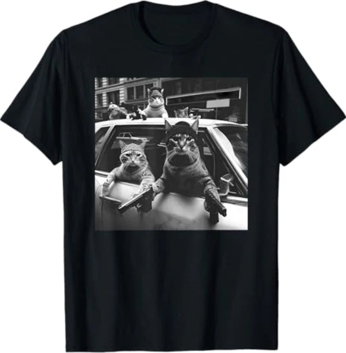 Funny cat Gang Vintage T-Shirt
