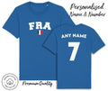 France FRA T-Shirt Personalised Name & No Adult Kids, Football World Cup 2026