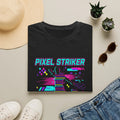 Pixel Striker soccer player graphic T-Shirt | 2026 retro arcade design