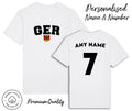 Germany GER T-Shirt 2026 Personalised Name & No Adult Kids Baby, Football Euro