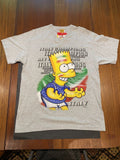 Italy Soccer Bart Simpson Champions Euro 2000 T shirt Y2K New XL Vintage