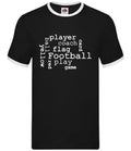 Football Word Cloud - Mens Ringer - Love Coach Player Balls Soccer