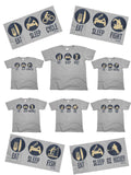 Eat Sleep Sport/Fitness Denim Effect Mens  Cotton T-Shirt *Choose Sport*