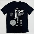 Umbro Black Graphic T-Shirt Size M Manchester World Map Globe Soccer Tee