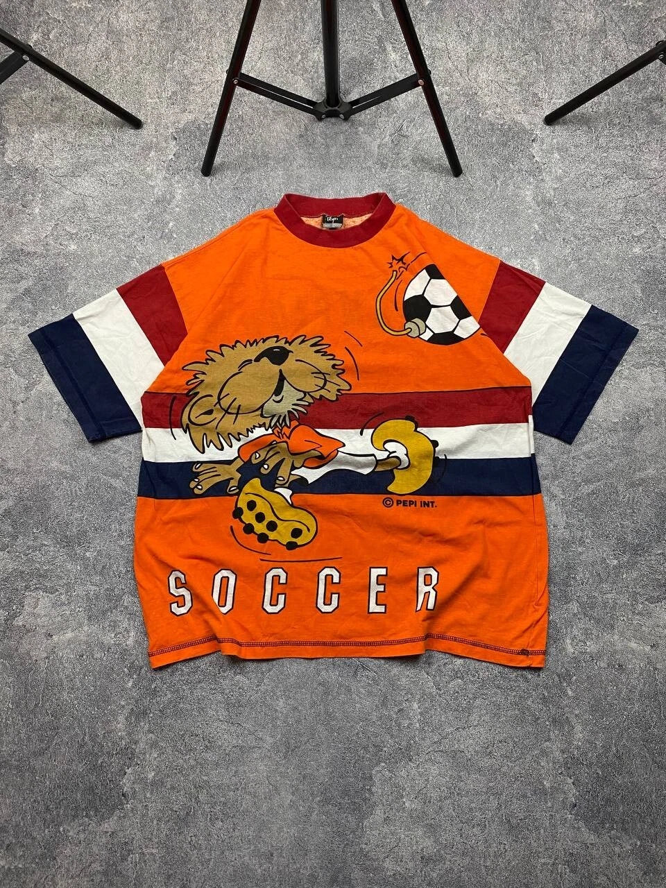 Vintage Netherland Pepi Soccer Team T-Shirt Size L Orange