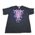 Monterrey Mexico Shirt Mens XL Navy Huichol Bull Skull Graphic Karani-art Tee
