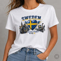 Sweden t shirt 2026 flag football tee gift heart Sverige soccer top all sizes