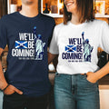 We'll Be Coming, USA 2026, No Scotland No Party Football T-Shirt (SC-7)