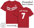 Switzerland Strip T-Shirt 2026 Personalised Name & No Adult Kids, Football Euro