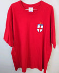 England Soccer T Shirt Mens Red Graphic Tee Football Fan Shirt Size XL