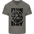 Football Its Game Day Soccer Mens V-Neck Cotton T-Shirt