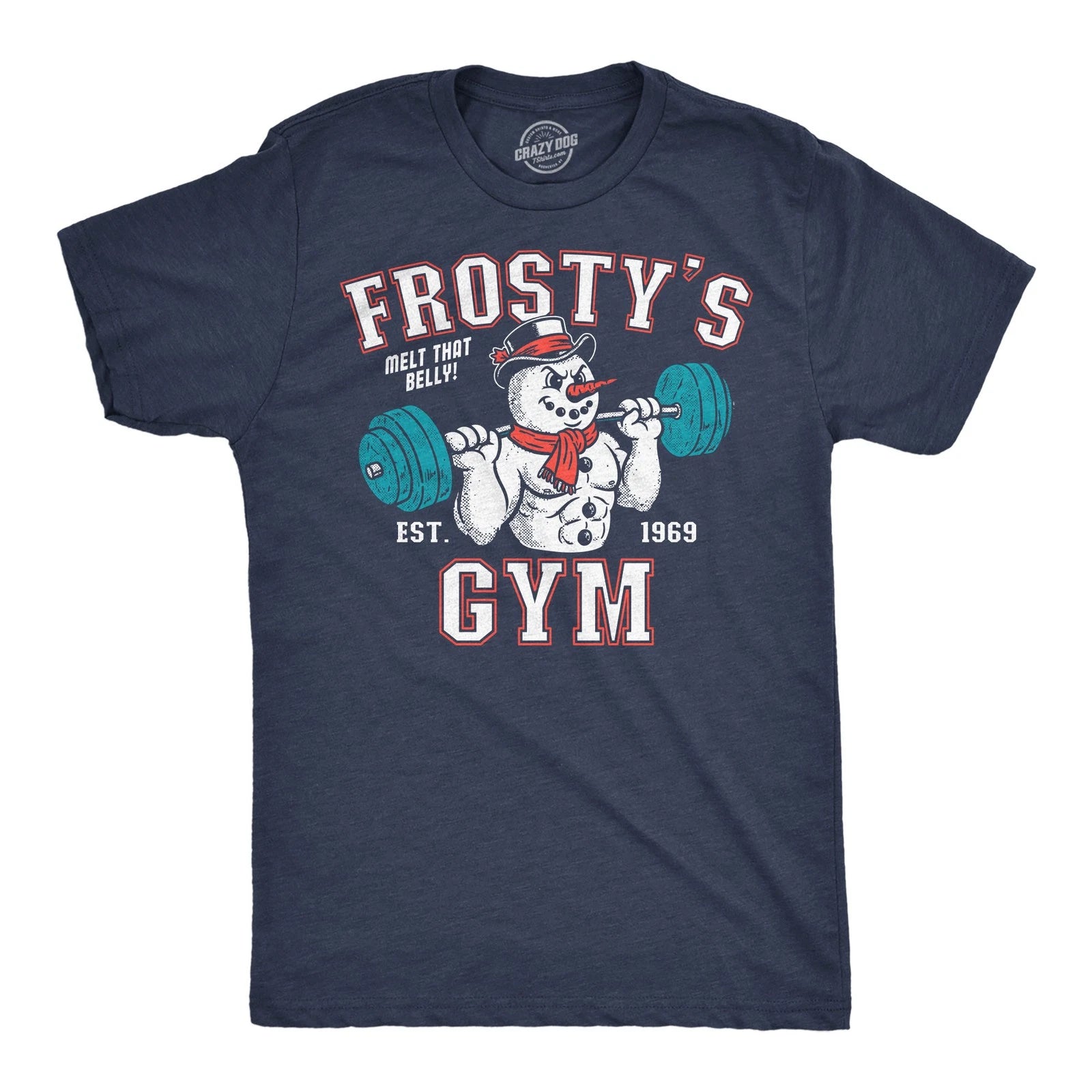 Mens Funny T Shirts Frostys Gym Sarcastic Winter Graphic Novelty Fitness Tee For