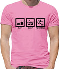 Eat Sleep Football - Mens T-Shirt - Player Soccer Footie Love Fan Team