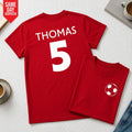 Personalsied Football T Shirt Custom Name & Number Printed Sports Lover Gift Top