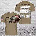 Custom Name U.S. Marine Corps Assault Amphibious Vehicle AAV AOP 3D T-shirt
