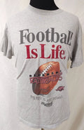 Big Ball Sports Arkansas Razorbacks Football Is Life NCAA Large Grey T-Shirt