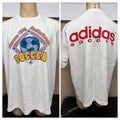 VTG Shirt Men XL White 90s Adidas Soccer USA FIFA ⚽️ Kansas City Invitational SS