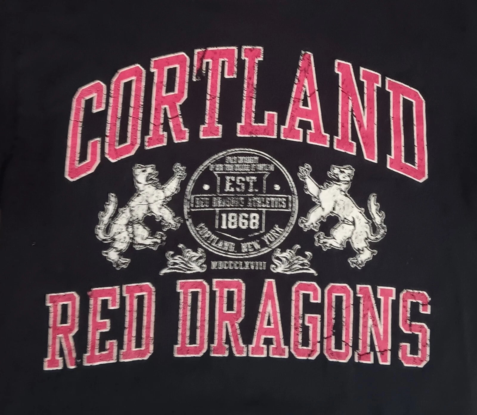 vintage Cortland Red Dragons t-shirt college football baseball University