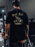 Dead Lift Skeleton Graphic T-Shirt Funny Gym Workout Tee