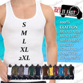 MENS VESTS 100% Cotton TANK TOP SUMMER TRAINING GYM TOPS PACK PLAIN S-2XL