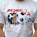 Serbia football flag white t shirt soccer style design mens womens kids