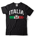 Mens T-shirt Italia Distressed Flag Soccer Fan Italy Italian Pride Heritage Tee