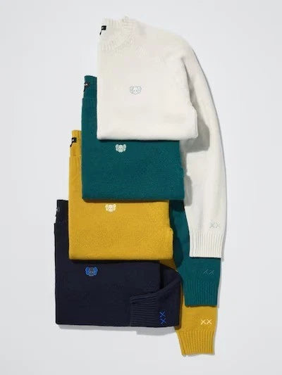 KAWS WINTER x UNIQLO Lambswool Crewneck Sweater 4 colors New Japan 2025
