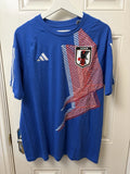 2022 Adidas World Cup Japan National Soccer Team Blue Travel T-shirt Size XL/L