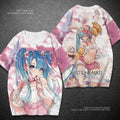 Miku Hatsune Vocaloid Cosplay Anime Manga T-Shirt Tee Costumes Polyester Unisex