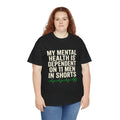 Funny Soccer Fan Mental Health Heartbeat Graphic Design, Premium Cotton Tee