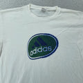 Vintage Adidas Shirt Mens Large White Embroidered Logo Soccer Tennis